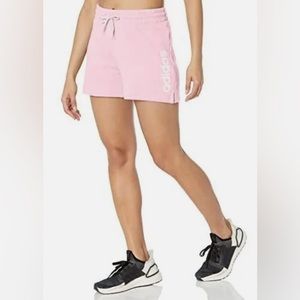 Adidas Pink Essentials Linear French Terry Shorts Size XS (0-2) NWT